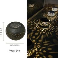 Lámpara Solar LED Para Jardín 1pc Elegante Lámpara De Metal Elíptica Impermeable Con Proyección De Sombras Para Patio Exterior - details 0