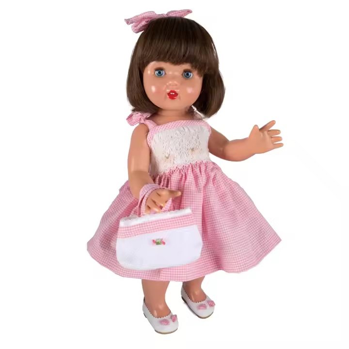 Mariquita Perez Vestido Vichy Rosa con Bolso - Vinilo 50Cm. - 1