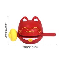 1 Pc Zen Block Drum Mokugyo En Forma De Gato Afortunado Adorno De Madera Para Templo Juguete De Percusión Ornamento Budista De Meditación - details 17