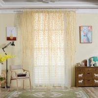 Cortinas Verdes De Hojas De Sauce 2 Paneles Diseño De Estampado Transparentes Cortina Voile Para Decoración De Habitaciones Y Salones - details 0