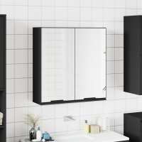 vidaXL Armario de baño con espejo color 64x20x67 cm en color Roble ahumado/Roble Sonoma/Marrón roble y más | almacenamiento funcional diseño moderno para baño dormitorio sala - details 4