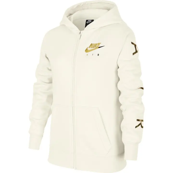 NIKE G NSW AIR FLC FZ SUDADERA JR BLANCO/ORO - 1