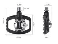 Pedales De Bicicleta ROCKBROS Mitad Fija 2-en-1 Antideslizante De Nylon Para MTB Plataforma Plana Con Cleat Plano Compatible Con Shimano - details 2