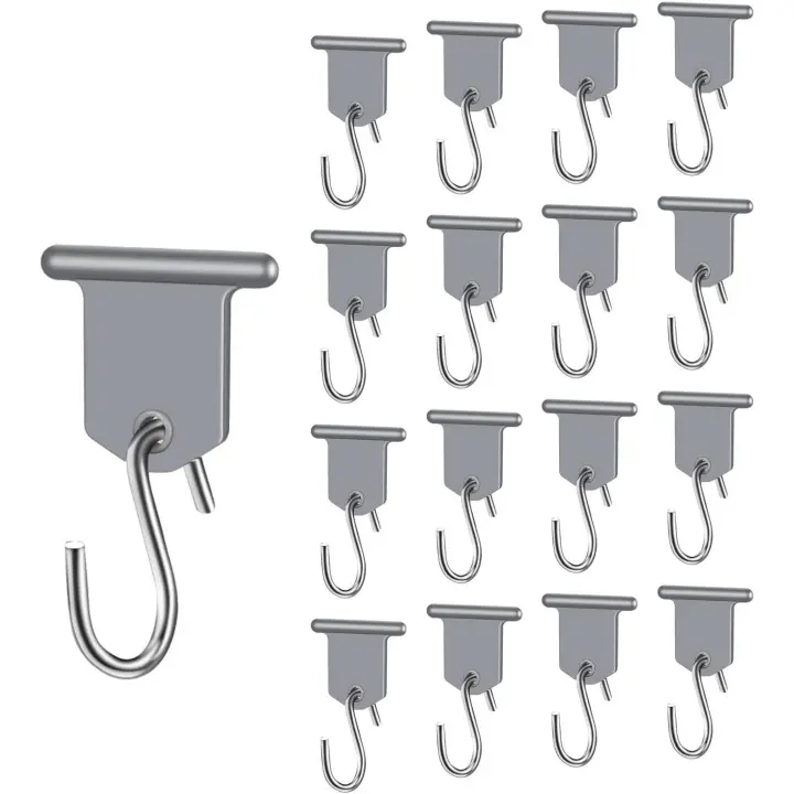 Ganchos para toldos de RV, 17 piezas de perchas para accesorios de toldos de RV, gancho para toldos de camping, accesorios de riel de tubería para autocaravanas, caravanas, fiestas de Navidad, camping - 1