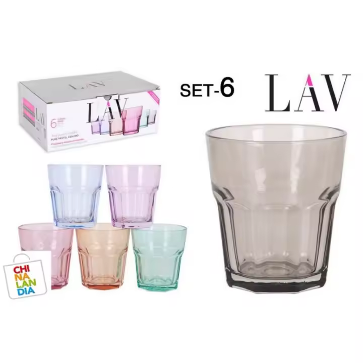 Plaza Tres Aguas – SET 6 VASOS "CORAL ARAS"-LAV - 1