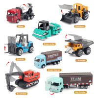Juego De 8 Piezas De Camiones De Aluminio Con Mat Y Señal De Carretera Modelos Clásicos De Construcción Para Niños Excavadora Cargador Autobús Remolcador Vehículo De Metal Para Niños Mayores De 3 Años - details 2