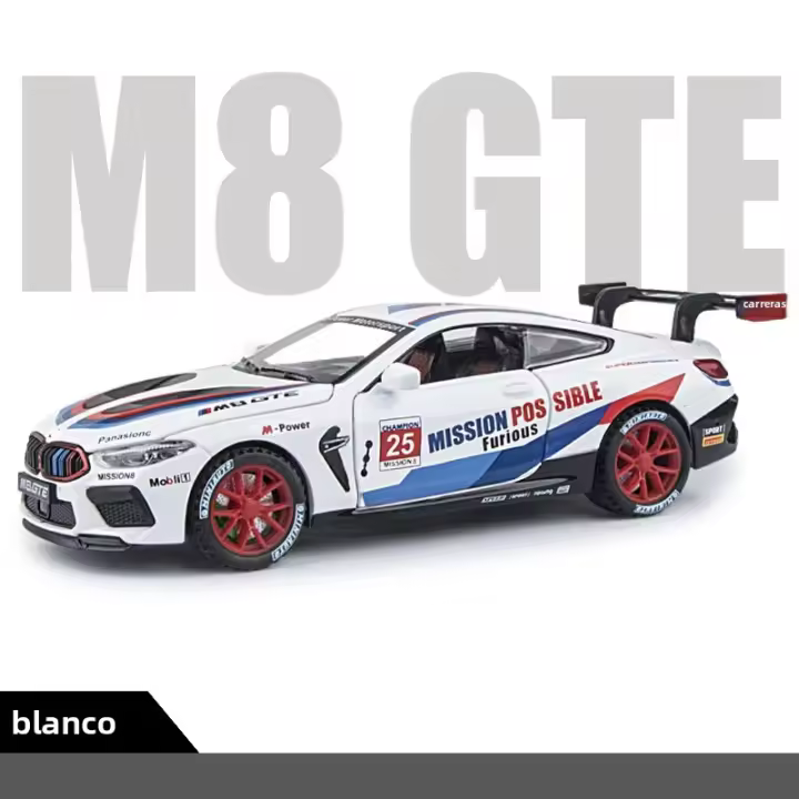 Modelo De Coche BMW M8 De Aleación 1:32 Con Sonido Y Luz Vehículo De Retroceso Para Decoración Juguete Educativo Para Niños - 1