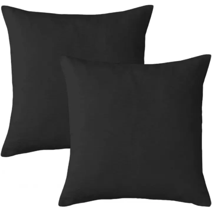 Pack 2 Fundas de Cojin Color Liso Loneta Resistente Suave al Tacto - 1