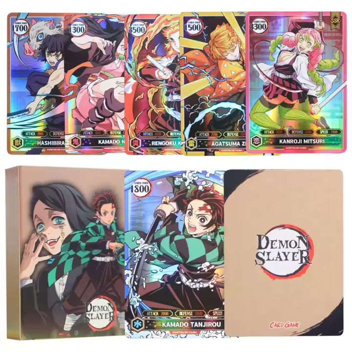 Tarjetas De Demon Slayer Flash Mugen Train SSP Ultra Raras Tanjirou Kamado Nezuko Colección De Personajes Juego De Cartas - 1