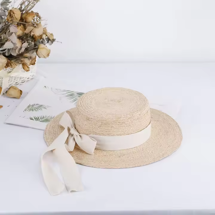Sombrero De Paja Elegante Para Mujer 2024 Con Larguero Y Lazo Sombrero De Verano Para El Sol Sombrero De Golf Sombrero De Paja RAFFIA - 1