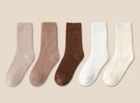 Calcetines Gruesos Y Cálidos Para Mujer De Otoño E Invierno Calcetines Casuales Solids Para Dormir En Piso - details 1