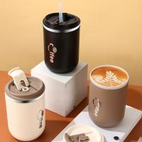 Taza De Café De Acero Inoxidable 304 Con Pajita Y Tapa, Antigoteo Para Bebidas Calientes Y Frías Adecuada Para Niños Y Adultos - details 4