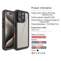 Funda de teléfono impermeable para iPhone 16 Pro Max Plus, Bolsa de Natation a prueba de golpes, parachoques protector, cobertura complete with cubierta de boton - details 5