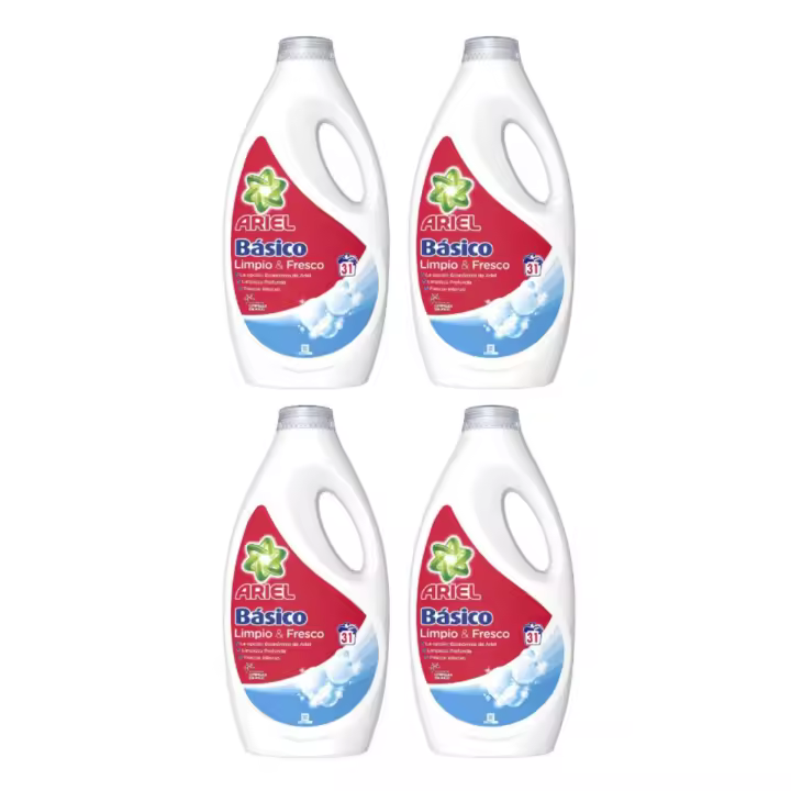 ARIEL Detergente Básico Líquido 32 Lavados 1,44L Caja 4 Botellas - 1
