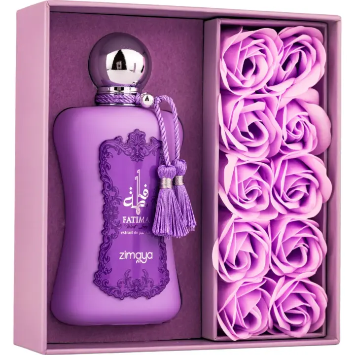 Perfume arabe de mujer Fatima Velvet Rose Zimaya 100ml,Fragancia femneina floral con pétalos de rosa como jabón, Colonia de mujer sensual, sexy, única, sofisticada NOVEDAD - 1
