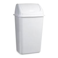 Papelera con Tapa Basculante, Cubo de Basura 15Litros, Papelera para Baño, Oficina, Cocina, Cubo Basura Tamaño  28,5 x 22,5 x 47 cm color blanco - details 1
