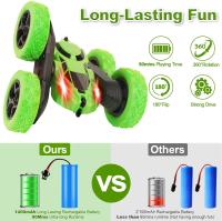 Coche de control remoto Para acrobacias, 2,4 GHz, doble cara, rotación de 360 °, toditerro, 4WD, para niños y niñas de 6 A 12 años, color verde - details 0