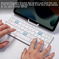 Teclado Bluetooth Plegable Con Soporte Magnético De Aleación De Aluminio Mini Teclado Recargable Para Tableta iPad - details 1