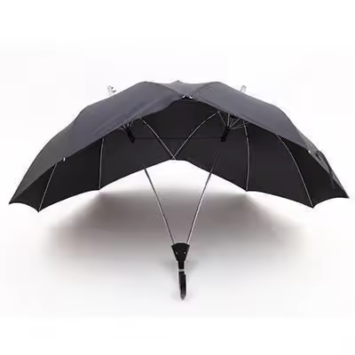 Paraguas doble Dualbrella para dos personas, color negro - 1