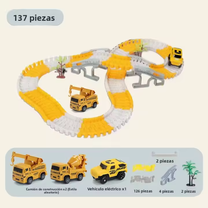 Juego De Carreras De Coches Eléctricos Con Vías Variadas Juguetes De Construcción Para Niños Y Niñas Regalo De Cumpleaños Y Halloween - 1