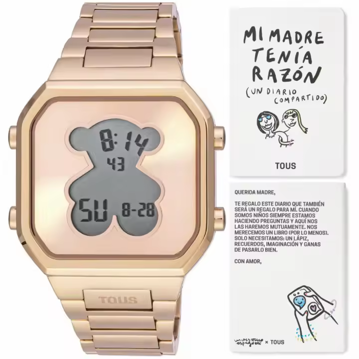 Reloj Tous Mujer D-Bear Digital Acero IP Rosa Oso 3000134400 - 1