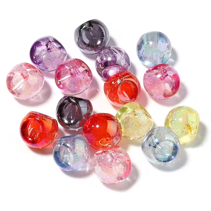10pcs Bolas De Acrílico Cristal Agrietado 14x16mm Colores Mixtos Para La Creación De Joyas Pulseras Collares Encuentros - 1