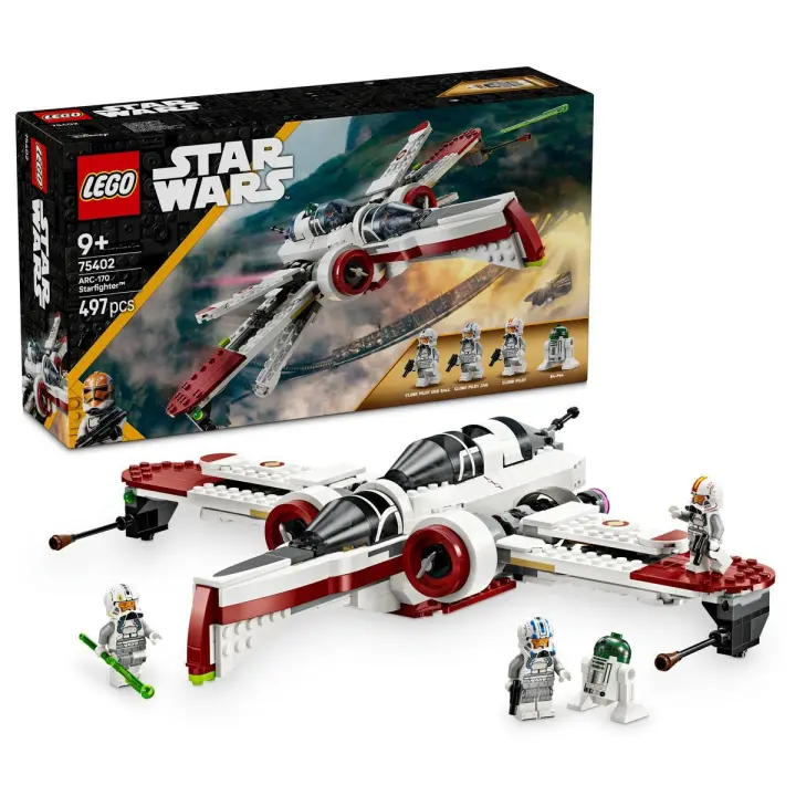 LEGO 75402 Star Wars Caza Estelar ARC-170, Juguete con 4 Minifiguras inc. Pilotos Clon y Droide R4-P44, Regalo de Cumpleaños para Niños y Niñas de 9 Años o Más y Fans de La Venganza de los Sith - 1