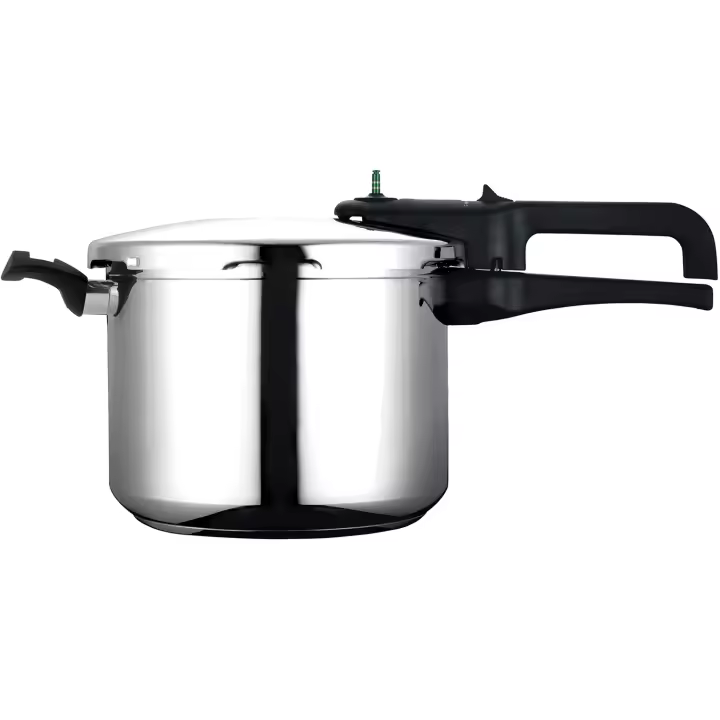 🏷️ Outlet ✂️ Magefesa® Aloe Olla a presión de 6 Litros fabricada en Acero Inoxidable, Apta para Todo Tipo de cocinas, INDUCCION. Fondo termo-difusor, sensor de presión, 5 sistemas de seguridad - 1