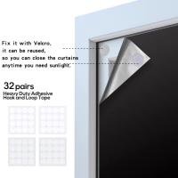Cortina Portátil Para Viajes Negro Con Efecto De Blackout Temporal Para Sala De Estar Ventana Sin Perforaciones De Tela Negra - details 7