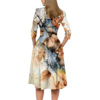 Vestido Para Mujer Traf 2024 De Manga 3/4 Casual Y Elegante Con Bolsillo Y Cierre Trasero Vestido Femenino De Organza Mid-calf Para Todas Las Temporadas - details 26