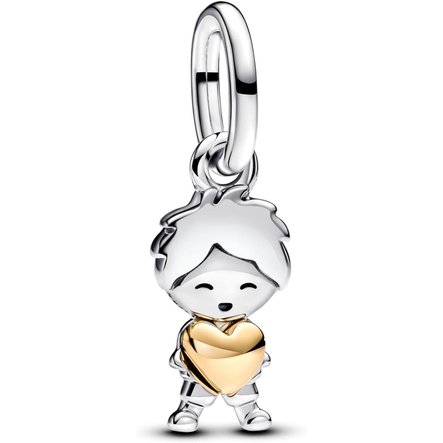 PANDORA Moments 763602C00 - Abalorio de plata de ley con aleación chapada en oro, compatible con pulseras Moments y ME, Bicolor, Plata de ley, No es una piedra preciosa