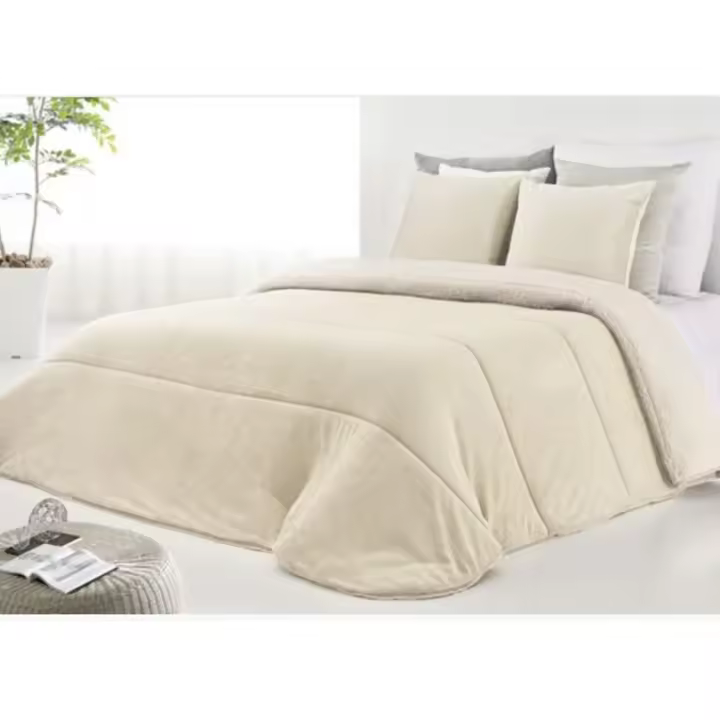 GREATOYAR Edredon Borrego para Cama, Edredon Reversible de Franela y Sherpa, Edredon Borrego Cama Gruesa, Sobrecama, Edredon Caliente, Suave, Transpirable para Invieno, Cama 135/150/180/200cm - 1