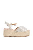 Lyla Wang alpargatas doradas con cuña de espartos con plataforma con plantilla acolchada. - details 6