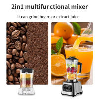 Batidora 2 en 1, 6000W Profesional Licuadora de 2.5 L sin BPA, 9 Velocidades, Licuadoras para Zumos y Batidos, Blender Licuadoras para Zumos, Batidos, Verduras, Frutas (black) - details 4