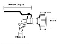 Adaptador De Conexión De Tanque IBC S60x6 Hilo Grueso X 1/2'' 3/4'' Coupling De Agua Para Jardín Y Hogar Válvula De Reemplazo Con Fijación - details 2