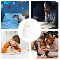Lámpara Nocturna De Pinguino Lindo En Silicona Toque Multicolor LED Recargable USB Protección Para Los Ojos Para El Hogar Y Jardín - details 5