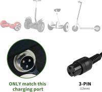 FGNS Cargador 54.6V 2A para patinete eléctrico,bicicleta eléctrica, E-Bike,54,6 V, 2A para cargar batería de litio de 48V,  3 PIN 12mm,GX16. Cargador de Fuente de CA Alimentación para E-Bike Scooter Eléctrico Autoequilibrado (Conector 3 PIN 12mm,GX16) - details 2