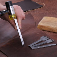 Kit De Herramientas Para Manualidades En Cuero Profesional Set De Reparación Y Costura Manual Con Puntas Y Grabador Para Trabajo De Grabado Y Sujeción - details 3