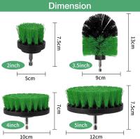 Cepillo de limpieza de taladro de 4 piezas, 2 ''/3,5''/4 ''/5'' cepillo de limpieza giratorio para taladro eléctrico cepillo de limpieza de cerdas medianas para cocina (verde) - details 0