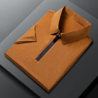 Polera De Polo Para Hombre Con Cierre De Cremallera Y Mangas Cortas En 8 Colores Sólidos Cómoda Y Transpirable Para Verano - details 5