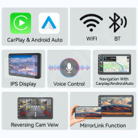 Ahoudy Reproductor Multimedia Universal Para Coche 7 Pulgadas Con CarPlay Inalámbrico Y Android Auto Pantalla Táctil AUX FM USB Soporte Para 4G - details 2