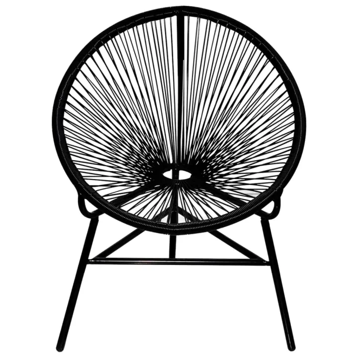 Silla Redonda de Jardín sintético Negro - 1