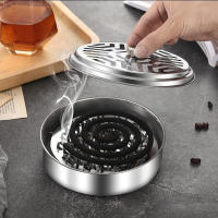 Caja Portátil De Acero Inoxidable Para Encendedor De Incienso Anti-Mosquitos Con Cubierta Y Soporte Para Mosquitos Grande - details 0