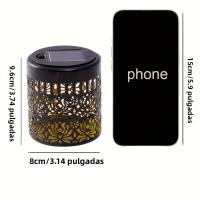 2-Pack Lámparas Solares De Paeonia Para Exterior Decoración De Jardín Diseño Hueco Luz De Hierro Para Patio Fiesta Regalo - details 2