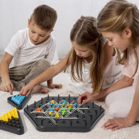 Juego De Tablero Territorio Captura Divertido Juego De Cadena Triangulo Geometría Ajedrez Puzzle Interacción Familiar Juguete Para Desarrollar Pensamiento Y Cooperación 2-4 Jugadores - details 0