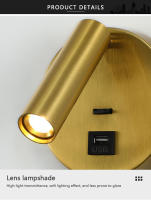 Lámpara De Pared Moderna Con Carga USB Y Luz De Lectura Plegable Rotación De 350 Grados Para Dormitorio Estudio Hotel - details 13