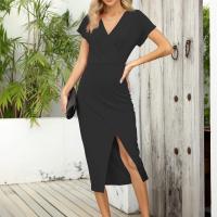 Vestido Elegante De Verano Para Mujer Con Cuello En V Y Ajustado Vestido De Fiesta Casual Trabajo Envuelto Formal Vestido Largo Para Noche - details 7