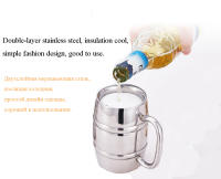 Taza De Cerveza Doble Acero Inoxidable 500/450ml Para Camping Al Aire Libre Y Viajes Taza De Café Con Asa Taza Portátil Aislada - details 4