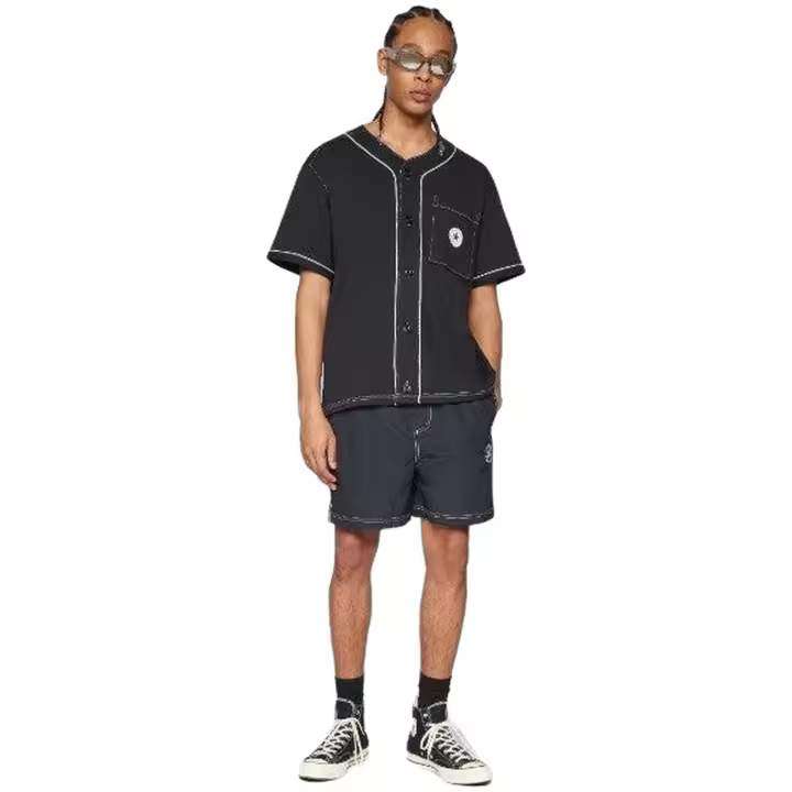 Camiseta de Manga Corta Converse Retro Chuck para hombre en color negro - 1