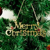 Colgante De Navidad Con Logo Árbol De Navidad Decoración De Letras Inglesas Doradas 3D Colgante De Plástico Para Adornos Navideños - details 5